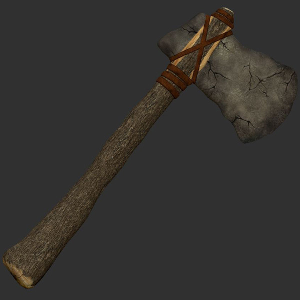 prehistoric stone axe weapon 3d model - Prehistoric Stone Axe by The Freak Factory